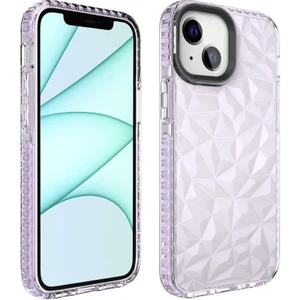 Case 4U Apple iPhone 13 Mini Kılıf Darbe Emici Prizmatik Tasarım Yumuşak Silikon Buzz Kapak Mor