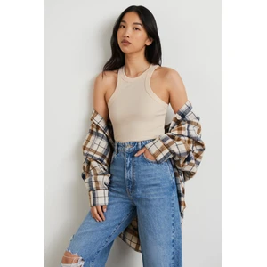 Mad Girls Bej Bodysuit MG1283