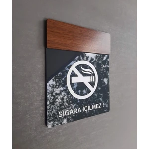 Wooden Serisi Sigara Içilmez Uyarı Tabelası