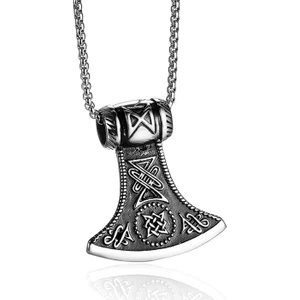 Vintage Nordic Viking Lun Un Balta Çelik Kolye