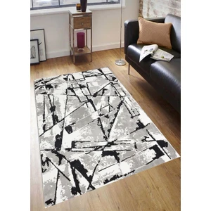 STY Home Gri Kaymaz Tabanlı Dijital Baskı Halı Makinede Yıkanabilir Antialerjik Halı Yolluk