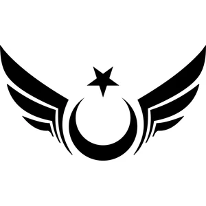 Quart Aksesuar Kanatlı Ay Yıldız Sticker Oto Araba Sticker Cam Sticker