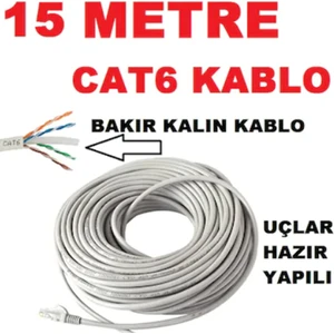 Cat6 Kalın Bakır Internet Kablo 15 Metre