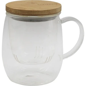 Dani Bambu Kapaklı Cam Kupa 350 ml