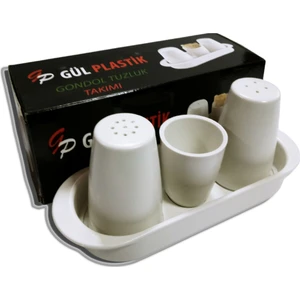 Gül Plastik Gondol Tuzluk Takımı 3'lü Beyaz