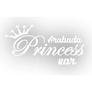 | Arabada Princess Var | Araba Laptop Duvar Folyo Sticker 25 x 12,5 cm