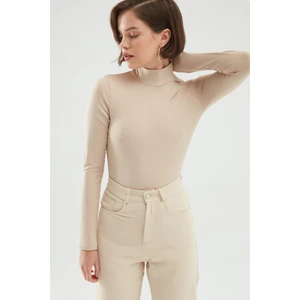 Balıkçı Yaka Bodysuit Bej