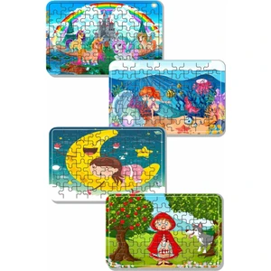 Unicorn, Deniz Kızı, Aydede, Kırmızı Başlıklı Kız 54 Parça Ahşap Puzzle