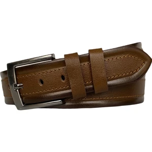 Deri Desenli Premium Taba Kot Spor Kemer 4.5 cm
