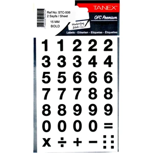 STC-506 Rakam Etiketi 15 mm 2 Sayfa