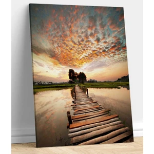 Stella Store Günbatımı Nehir Manzarası Kanvas Tablo