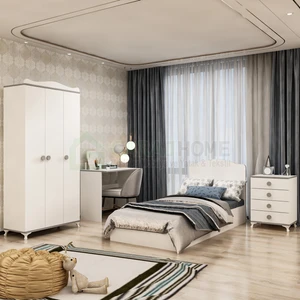 Garaj Home Elit Genç Odası Takımı Gri- Şifonyer. 3lü Dolap .karyola. Çalışma Masası