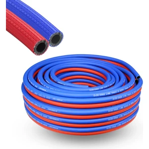 BADEM10 - 5 Metre Çelik Oksijen Hava Hortumu 8 mm Çiftli Twin Termo Hortum