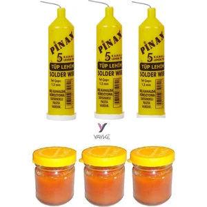 3 Adet Tüp Lehim Teli+3 Adet Lehim Pastası