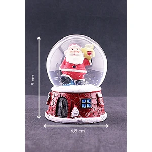 Hediye Filesi Yılbaşı Yeni Yıl Noel Baba Temalı Orta Boy Işıklı Kar Küresi 9 cm A