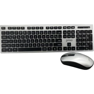 My Keymouse KM06 Zarif Tasarım Kablosuz Klavye Mouse Set Gümüş