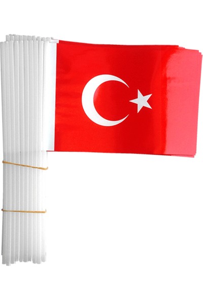 Svn Bayrak Seven Sopalı Türk Bayrağı Kağıt Büyük Boy 20X30CM 50 Adet