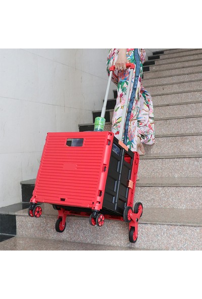 BALATLI Katlanabilir Portatif Merdiven Çıkabilen Market ve Pazar Taşıma Arabası 40 kg