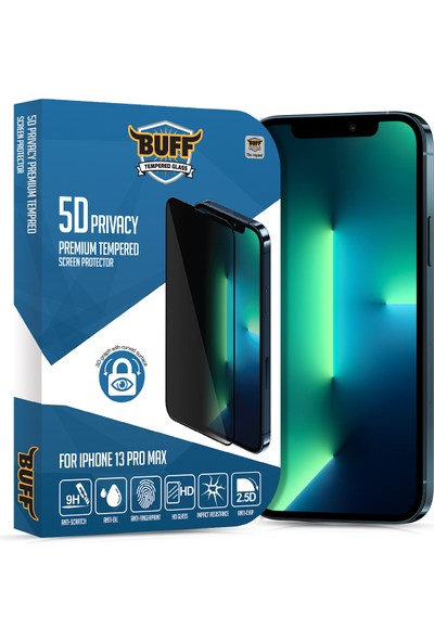 Buff iPhone 13 Pro Max 5d Privacy Ekran Koruyucu