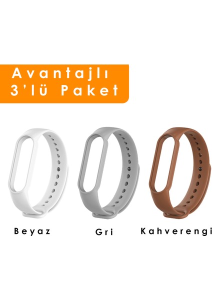 Xiaomi Mi Band 5 ve 6 Uyumlu Silikon Kordon 3'lü Set 2