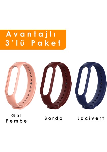 Xiaomi Mi Band 5 ve 6 Uyumlu Silikon Kordon 3'lü Set 3 fiyatları