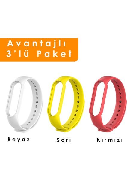 Xiaomi Mi Band 5 ve 6 Uyumlu Silikon Kordon 3'lü Set 8 fiyatları