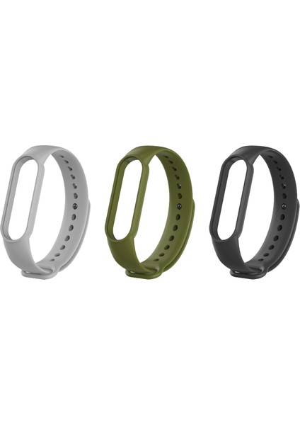 Xiaomi Mi Band 5 ve 6 Uyumlu Silikon Kordon 3'lü Set 20
