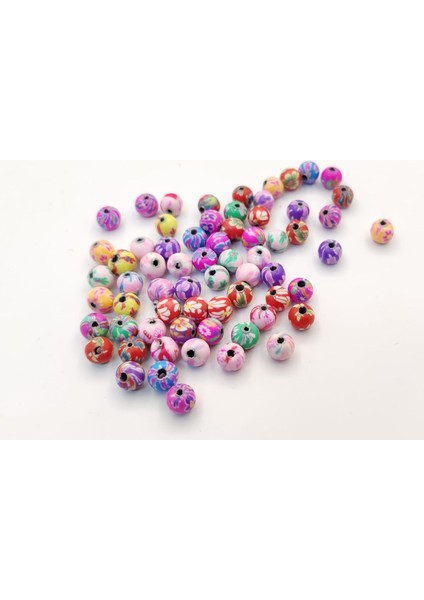 8 mm Desenli Top Ara Aparat/boncuk 50 Adet