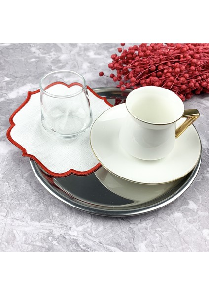 6 Renk Nakışlı Keten Efektli 6'lı Kokteyl Peçetesi fırsatları