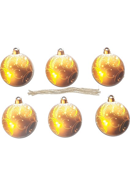 Funworld Yılbaşı Yeni Yıl Süsü Çam Ağacı Top Süs Ahşap 9 cm 6'lı