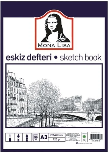 Mona Lisa   Eskiz Defteri 120GR 50 Yaprak A3