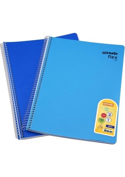 Flex All Seperatörlü Defter Pp Kapak 4 Kareli 1 Çizgili (5 Bölümlü) 150 Yaprak A4