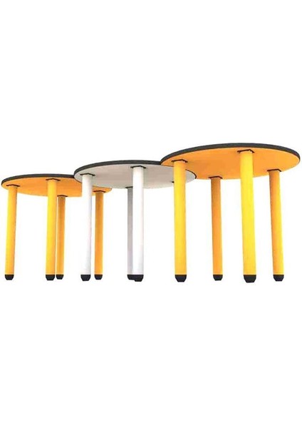 Üç Daire Çocuk Odası Anaokulu Kreş Masa 90 x 240 cm (Metal Ayaklı)