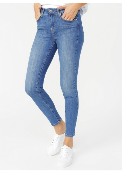 Recycle Jamy Kadın Jean Skinny Highrise Fit Pantolon Agora Light modelleri