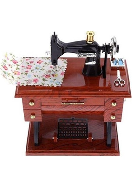 Dikiş Makinesi Kurmalı Müzik Kutusu (Kahverengi) fiyatları