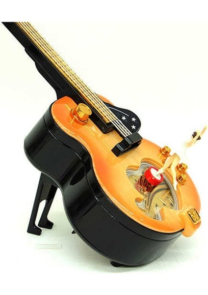 Gitar Kurmalı Müzik Kutusu (Koyu Kahverengi)