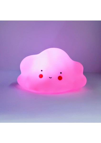 3D Silikon Bulut Gece Lambası (Pembe)