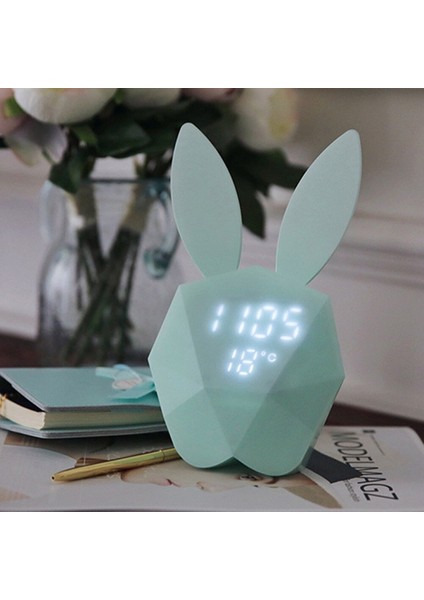 Tavşan Modeli Çalar Saat Akıllı Ses Kontrolü Küçük Gece Işığı USB Şarj (Yurt Dışından) fiyatları