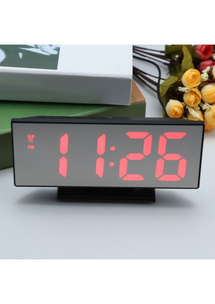 Gece LED Işık Masa Masaüstü USB Kablosu Dijital Çalar Saat LED Ayna Saat Çok Işlevli (Yurt Dışından) modelleri