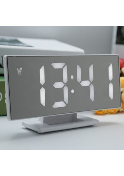 Gece LED Işık Masa Masaüstü USB Kablosu Dijital Çalar Saat LED Ayna Saat Çok Işlevli (Yurt Dışından) fırsatları