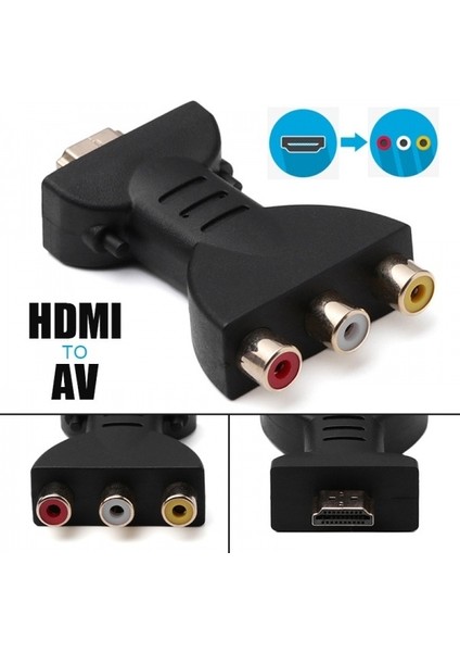 Av Dijital Sinyal HDMI - 3 Rca Ses Adaptörü Bileşen Dönüştürücü (Yurt Dışından)