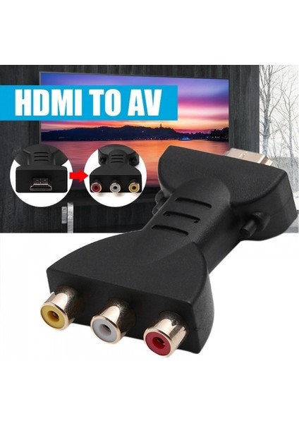Av Dijital Sinyal HDMI - 3 Rca Ses Adaptörü Bileşen Dönüştürücü (Yurt Dışından)