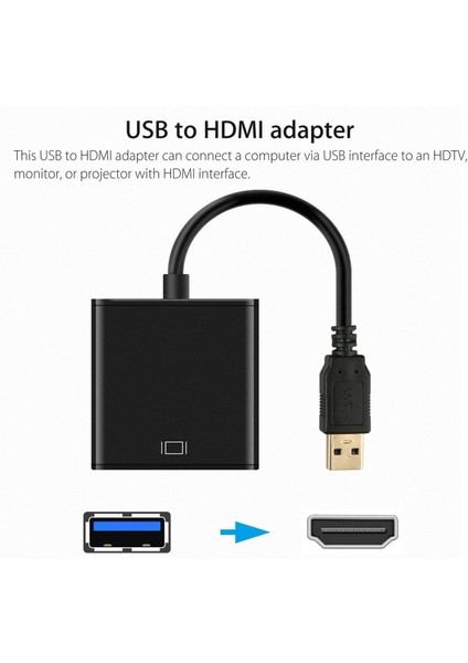 Hd 1080P USB 3.0 HDMI Video Kablosu Adaptörü Dönüştürücü Pc Dizüstü Hdtv LCD Tv Için (Yurt Dışından)