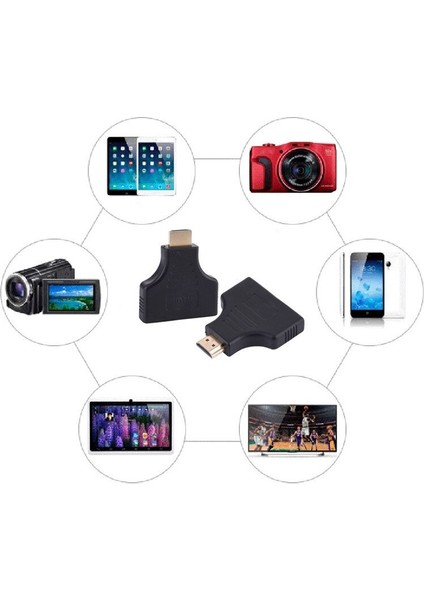 1080P 1 In 2 HDMI Y Splitter Adaptörü Erkek Çift Dişi Kafa Adaptörü Hd HDMI LED LCD Tv Erkek Kadın Dönüşüm Kablosu (Yurt Dışından)
