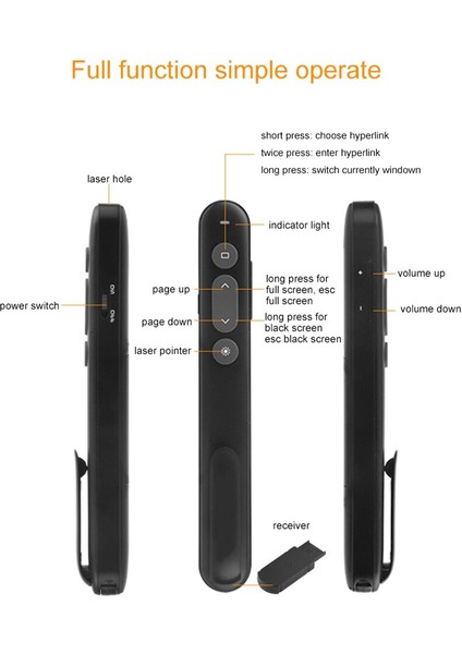 Good Shop Kebidumei 2.4ghz Kablosuz Sunucu Uzaktan Kumanda Lazer Pointer Ppt Powerpoint Sunum Flip Için Flip Pen (Yurt Dışından)