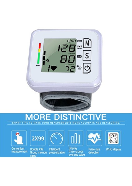 Otomatik Dijital LCD Ekran Tıbbi Bilek Kan Basıncı Monitörü Basıncı (Yurt Dışından) fiyatları