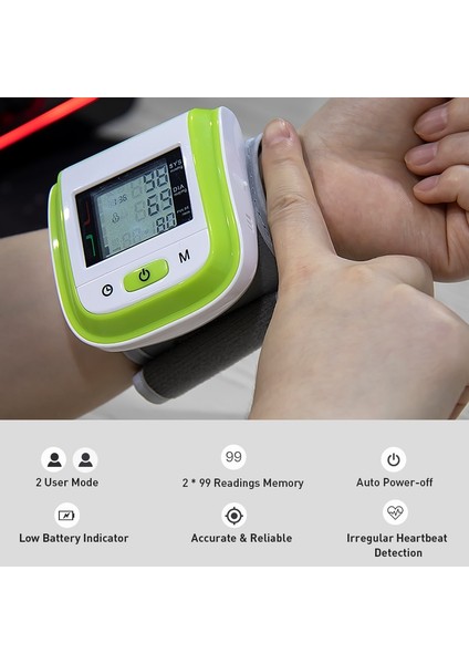 Otomatik Dijital Bilek Kan Basıncı Monitörü Bp Tonometer Bilek Tonometre (Yurt Dışından)