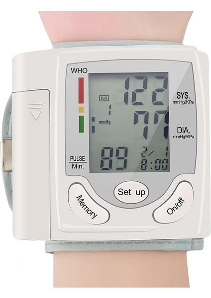 Tıbbi Dijital LCD Otomatik Bilek Kan Basıncı Monitörü (Yurt Dışından)