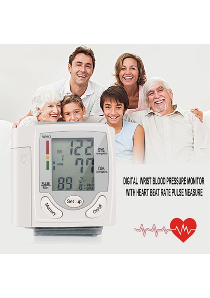 Otomatik Bilek Kan Basıncı Monitörü Tonometre Metre Dijital (Yurt Dışından)