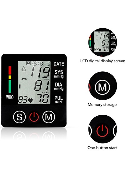 Tonometer Otomatik Bilek Dijital Kan Basıncı Monitörü (Yurt Dışından) indirimleri